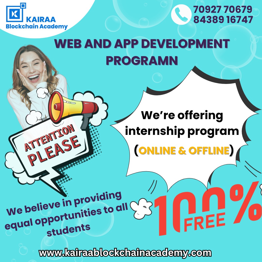 Want to gain valuable web and app development skills this summer?

Kairaa Academy is offering an amazing summer internship program that won't disappoint!  Don't miss this opportunity.
#kairaaacademy #WebDevelopment #AppDevelopment #SummerInternship #Education #skills #career