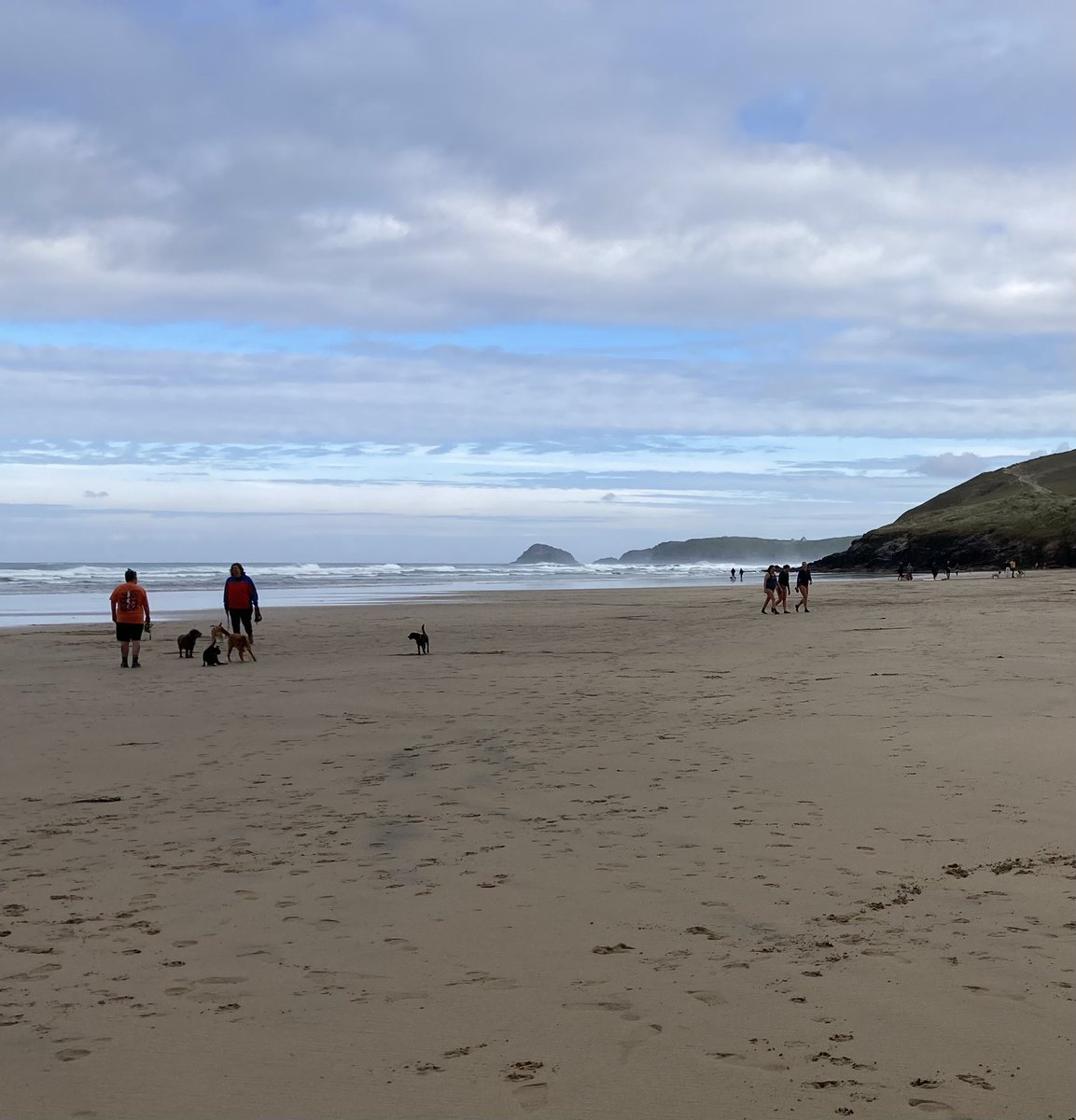 This morning at #Perranporth sun and rain, very Cornish #Cornishweather #Cornishbeaches