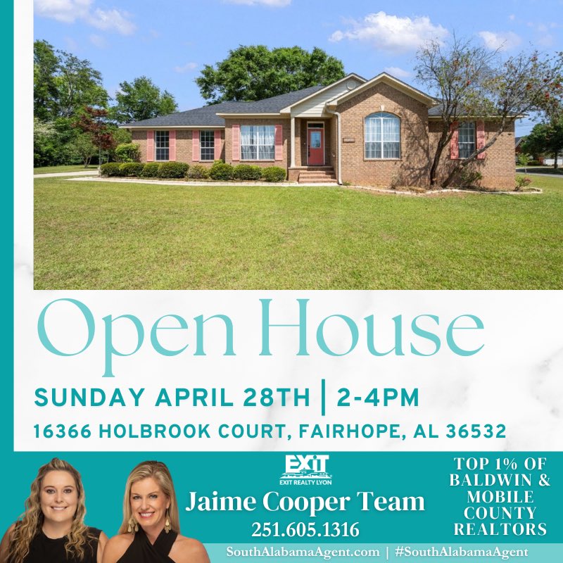 ✨Come tour this #Openhouse 

Jaime Cooper Team 📲251.605.1316 #Realtor #SouthAlabamaAgent #EXITRealtyLyon  #BaldwinCounty #ListWithJaime #BuyWithJaime #BaldwinRealtors #EasternShoreSpecialist #JaimeCooperTeam  #realestate #fairhopealabamaliving #fairhopealabama