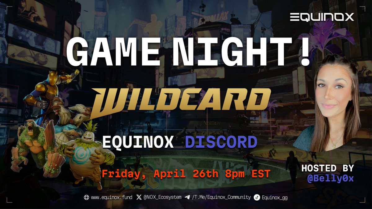 ⚡️🎮 GAME NIGHT TONIGHT 🎮⚡️ 📆: Tonight, Friday 26th April 8pm EST 🚀Come join Ellie @Belly0x in our Discord, where we will be playing Wildcard @PlayWildcard 🌎Discord : discord.gg/TxbR9UGVNd #playwildcard #Web3gaming