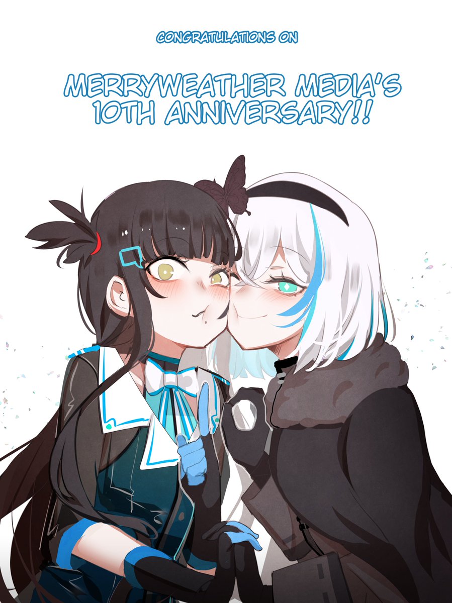 Since it was our 10 year Twitter anniversary yesterday, the artist of Goth Girl and the Jock @aptx9522 drew this! 🖤💙