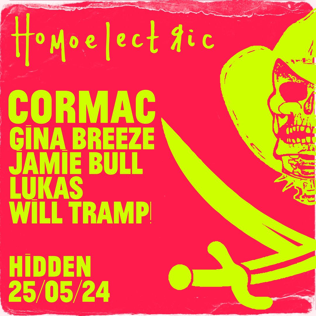 Next @homoelectric brings Cormac to our favourite rave cave @HiddenClubMCR ⚡️⚡️