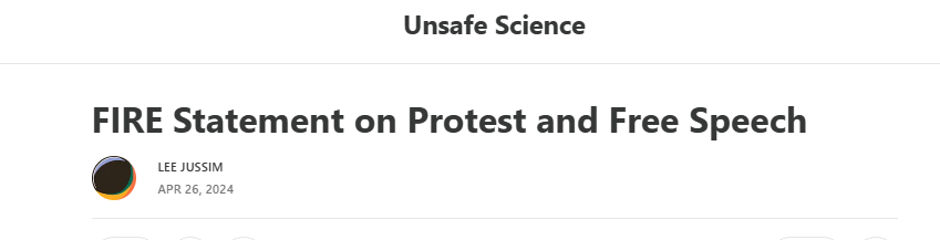 New Post (but really just a repost of a FIRE statement): tinyurl.com/8cvebnnv 'FIRE is monitoring outbreaks of violence and arrests on campuses nationwide. Sadly, we must again restate a bedrock principle: Violence is never acceptable. Colleges and universities must ensure