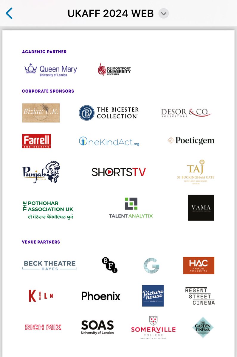 Happy that Bizlaw U.K. are one of the sponsors for the Dr Pushpinder Chowdhry MBE amazing film festival showcasing film talent from South Asia and taboo topics .#UKAFF2024 #film #SouthAsia