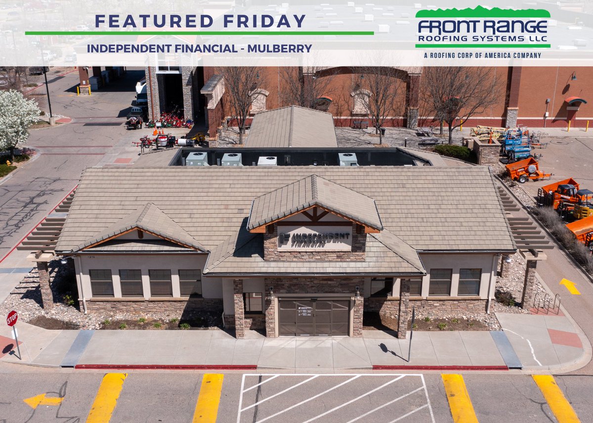 #FRRS #FeaturedFriday Project: Independent Financial - Mulberry

•Roof Type: Adhered .060 Mil EPDM
•Roofing Manufacturer: @CarlisleSynTec 
•Total Square Footage of Roofing: 1,000