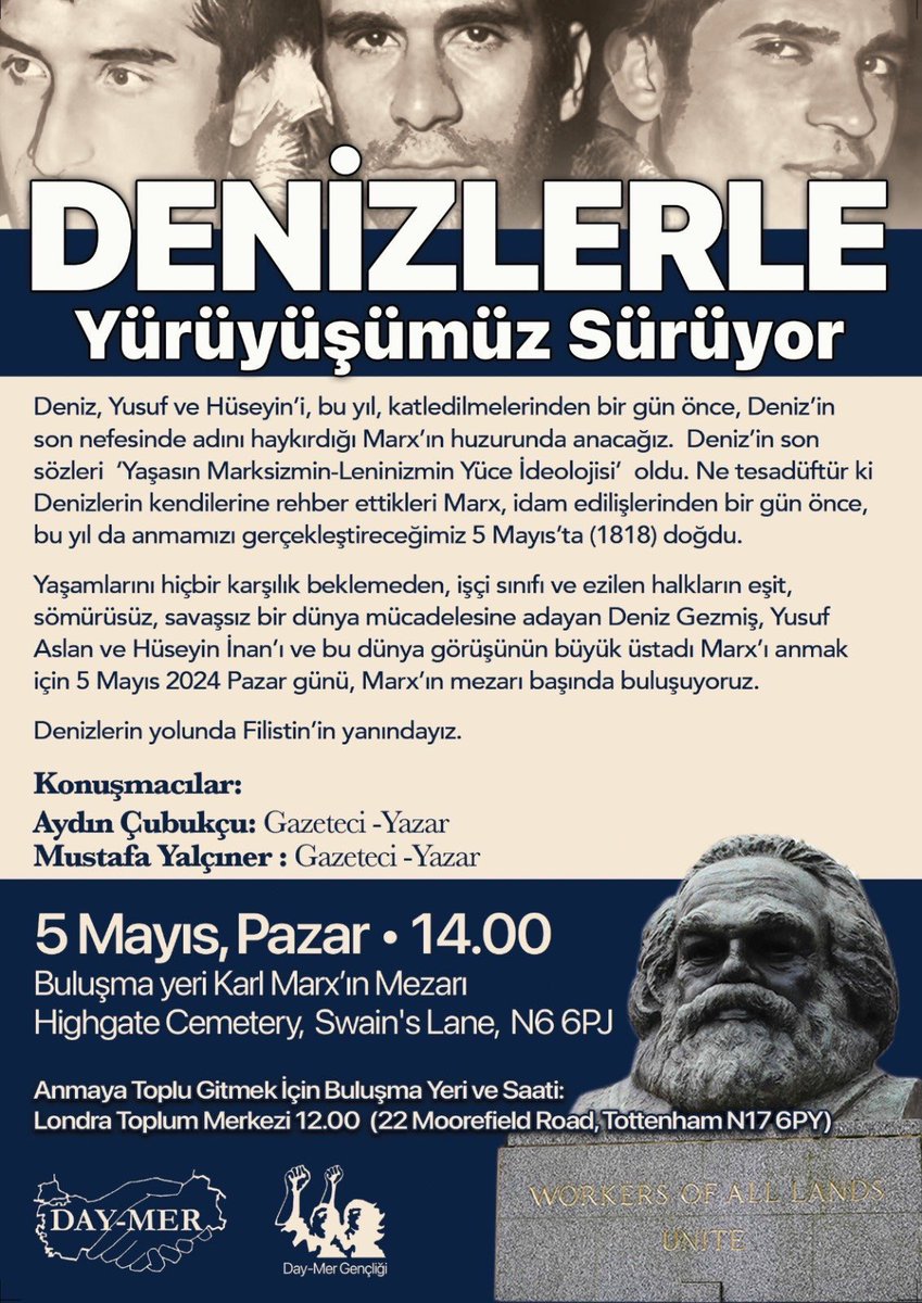 #DenizGezmis #YusufAslan #HuseyinInan #KarlMarx #6Mayis #6Mayis2024 #6Mayis1972 #DenizlerinyolundaFilistininyanindayiz #5May1818