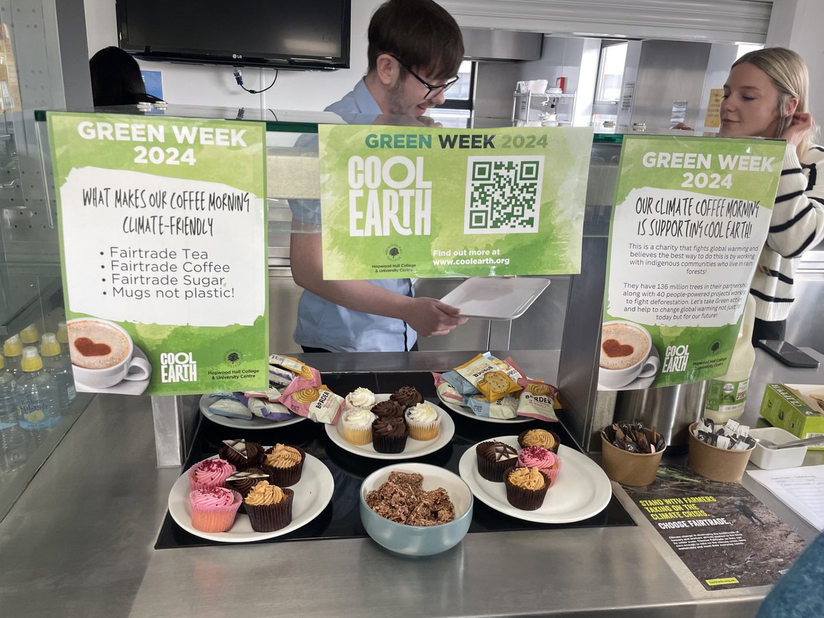 For the final day of #GreenWeek we held a coffee morning to raise money for @coolearth!

Our apprentices chose to fundraise for Cool Earth, which addresses climate change through protecting the rainforests.

The event featured all Fairtrade products, including very tasty cakes!