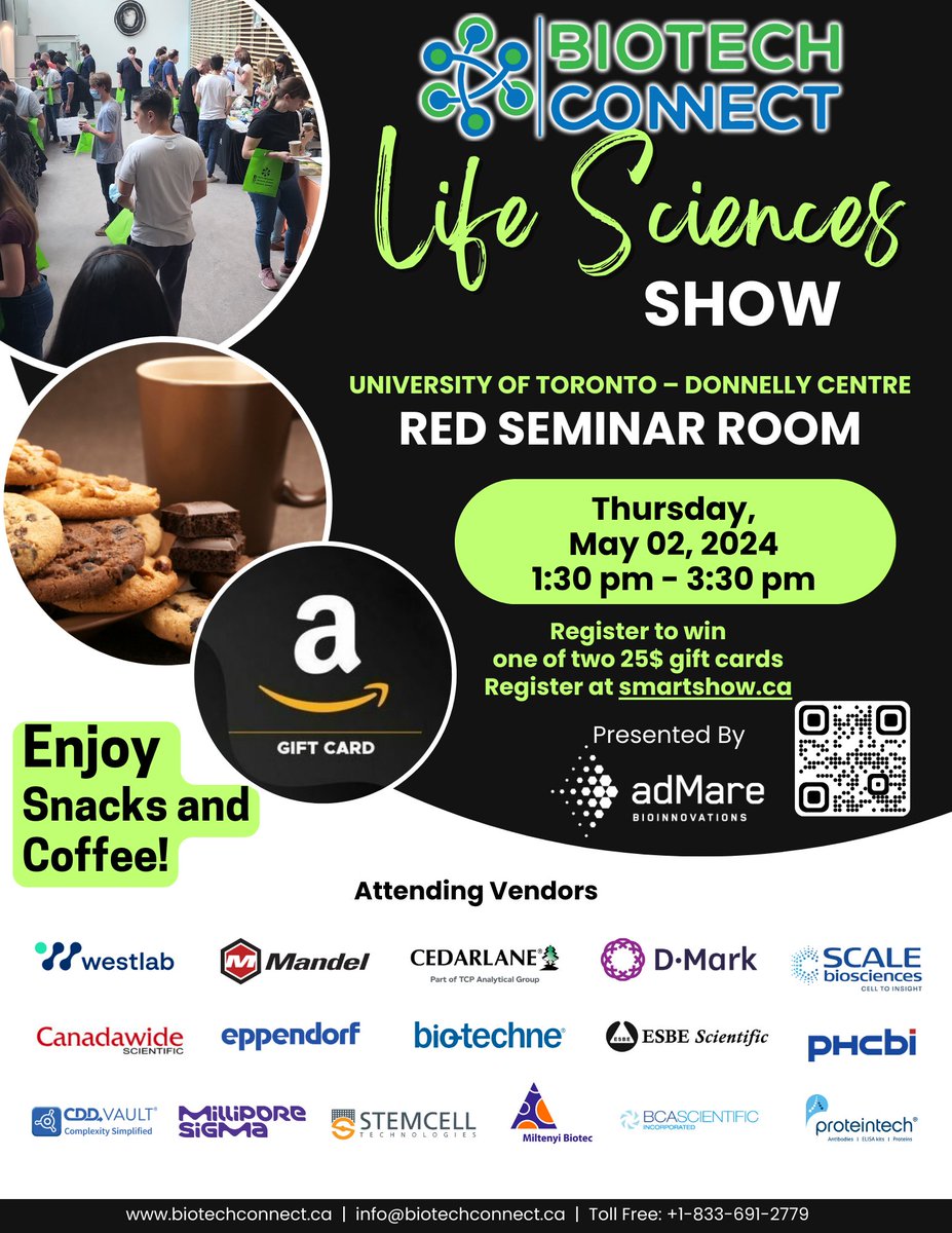 Don't miss the Life Science Vendor Show at the Red Seminar Room, University of Toronto – Donnelly Centre on May 2, 2024, from 1:30 pm to 3:30 pm. Explore the latest innovations in life sciences and network with industry experts. See you there! @DonnellyCentre @DC_GSA @dseqcentre