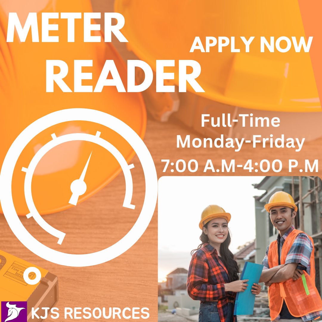 Apply today! jobsintexarkana.com
Job Title: Meter Reader
Days: Monday-Friday
Pay: $11.50 Per Hour
Apply today at jobsintexarkana.com or call 903-831-4366
#helpwantedtexarkana #jobsintexarkana #jobseekers #hiringnow #ApplyNow