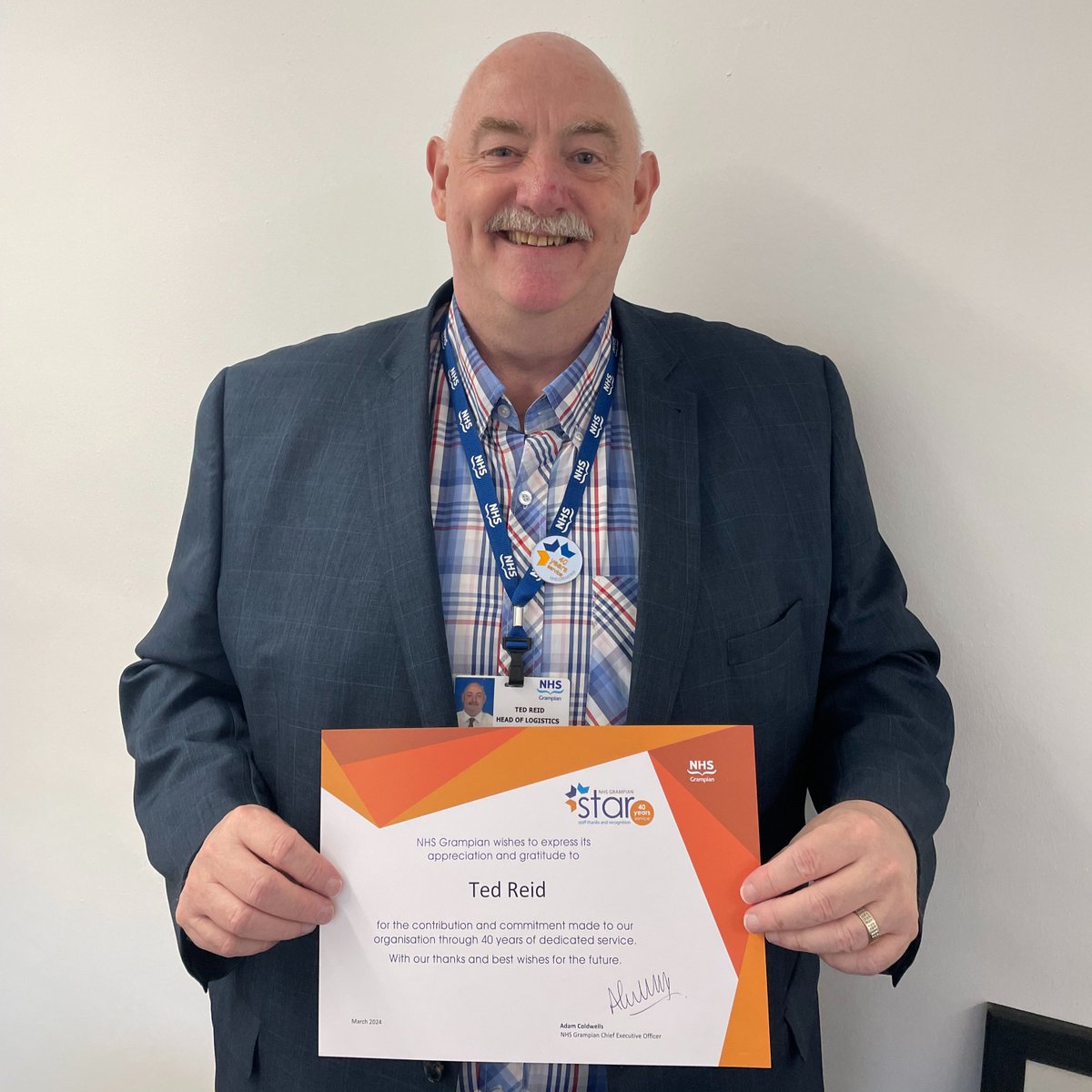 Finishing Friday with a shout out to Ted Reid, our Head of Logistics who recently received his FORTY years service certificate. #proudtobenhsg