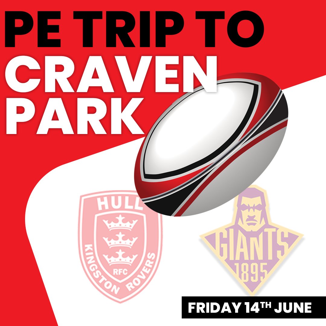 We have an amazing opportunity for our students to attend the Hull KR vs. Huddersfield Giants match at Craven Park on Friday, June 14th! For more info, contact the PE department.