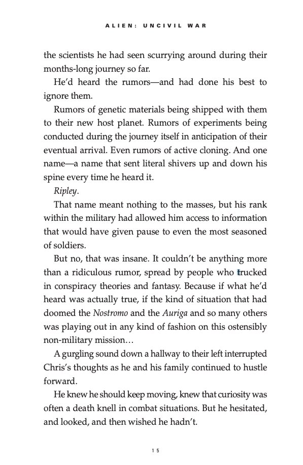 Happy Alien Day! Here's a little taste of my upcoming original ALIEN novel (which actually started as ALIEN 3 fan-fiction!). The novel takes place shortly after ALIEN: RESURRECTION. @AlienAnthology #AlienDay #AlienDay2024 #AlienRomulus #Aliens @TitanBooks @20thcentury #April26th