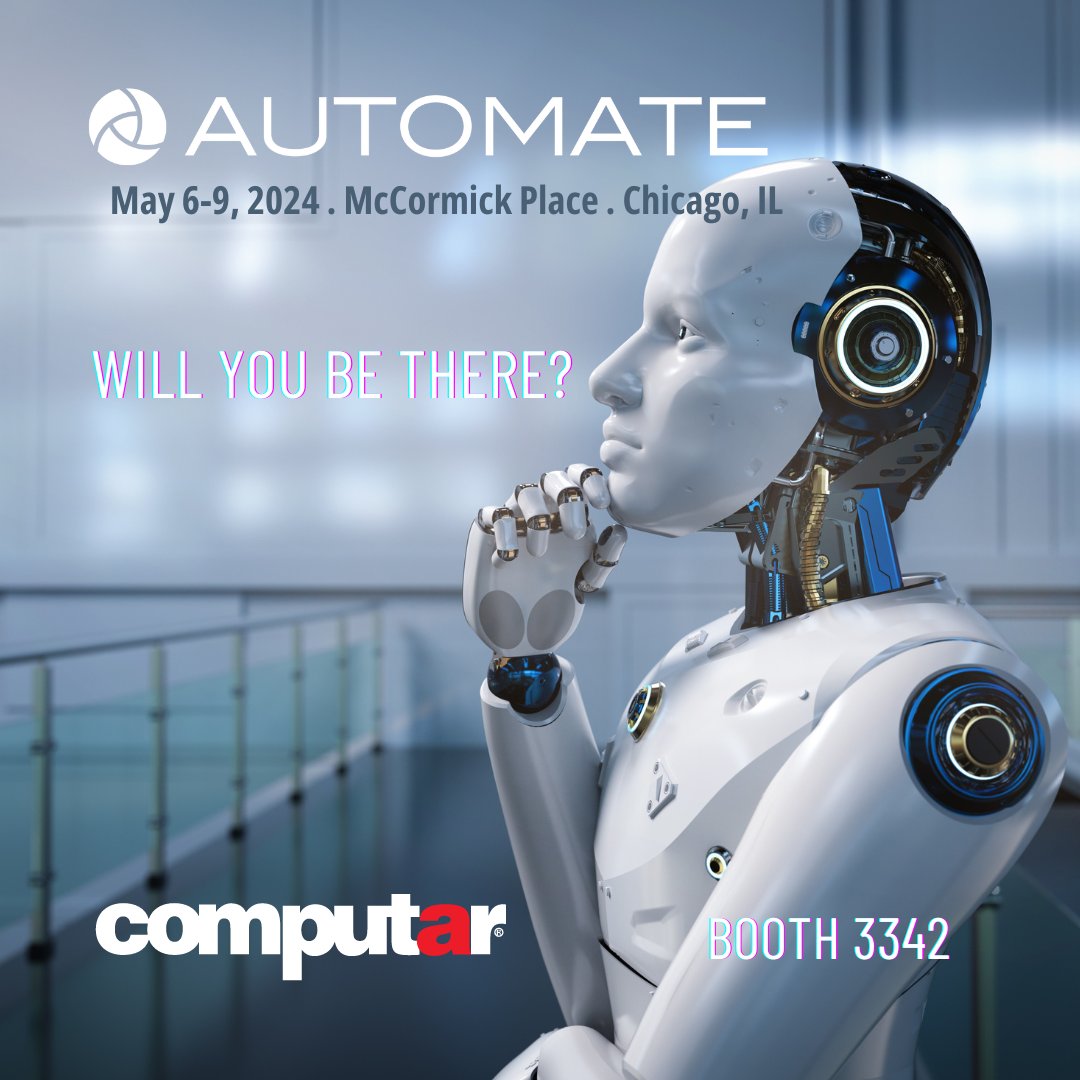 #Automate2024 is just one week away! Stop by our booth for a glimpse into the future of #optics engineered for #automation and #robotics at Booth 3342 🤖  #machinevision #automateshow #robotics. Register for free at https://chttps://www.computar.com/events/automate-2024