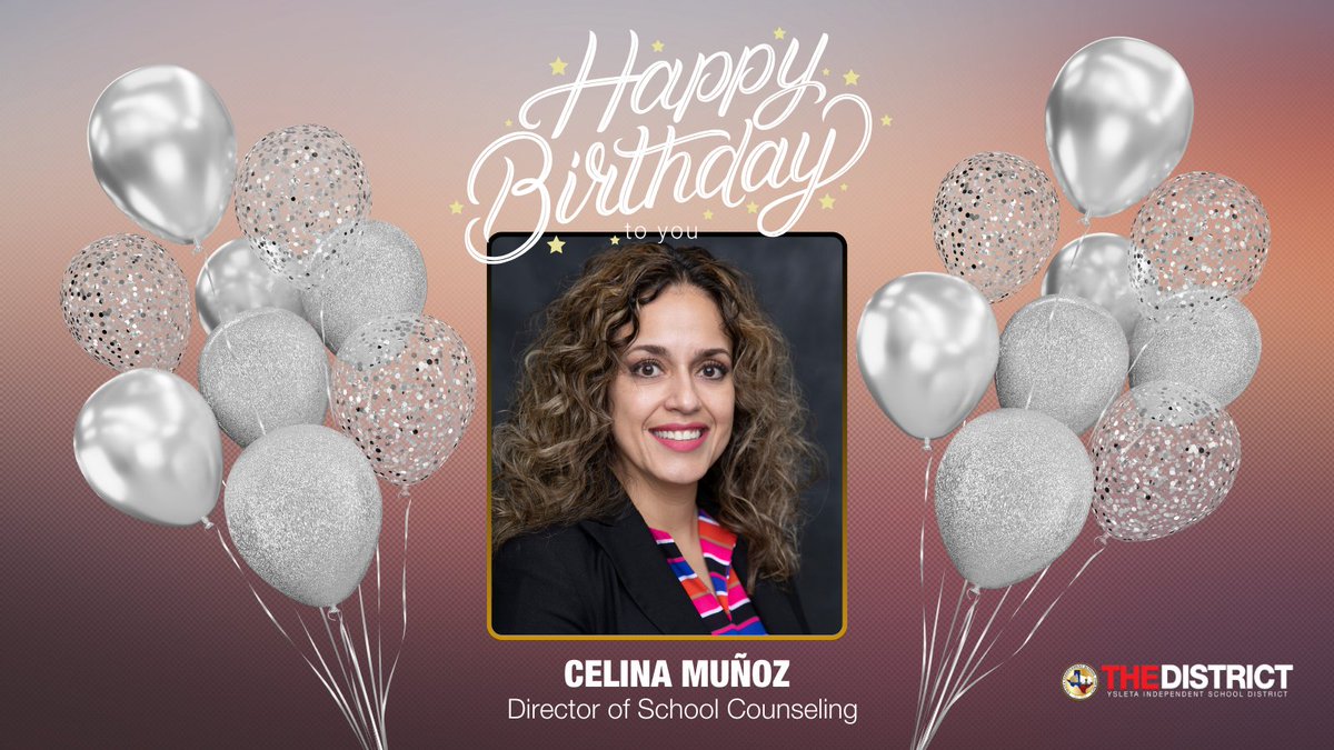 Happy Birthday to our Director of School Counseling, Celina Muñoz! Your dedication to helping students reach their full potential is truly admirable. Wishing you a day filled with joy, laughter, and all the happiness you deserve.