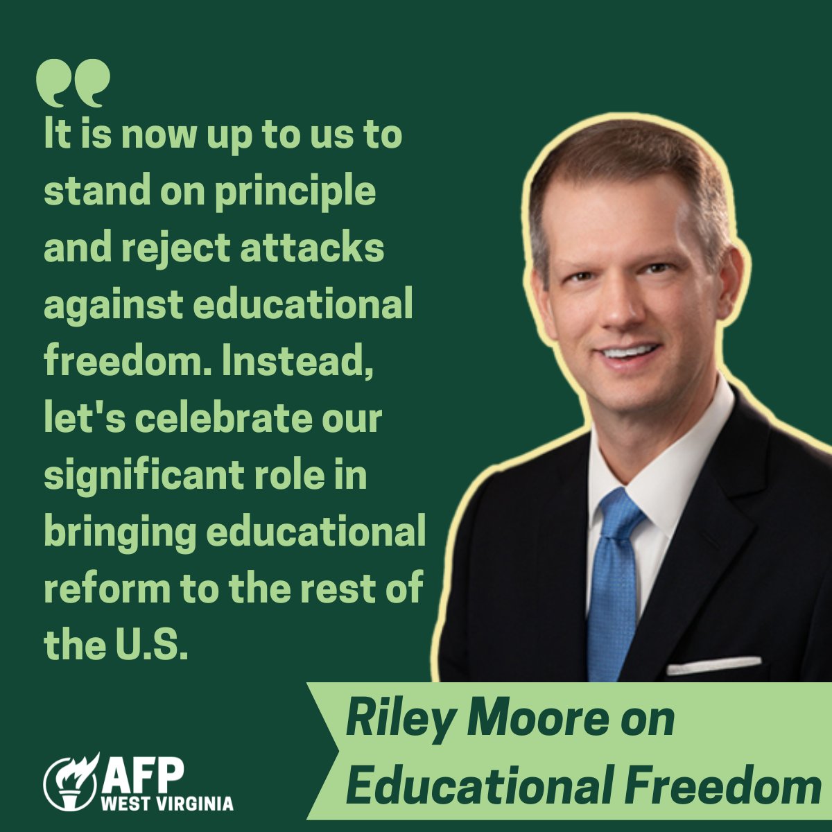 State Treasurer @RileyMooreWV says the fight for educational freedom is NOT done!