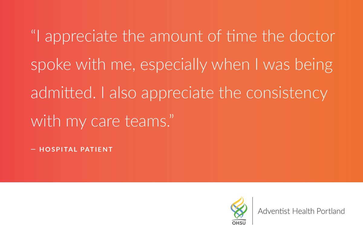 Nobody wants an overnight stay in the hospital. But when you need 24-hour care, our team is ready to provide. Here's what people are saying about their stay at Adventist Health Portland.