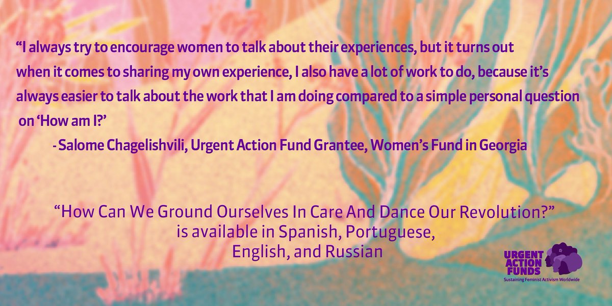 Salome is one of the activists interviewed in our report, “How Can We Ground Ourselves in Care and Dance Our Revolution?” Read Salome’s story and meet other frontline activists here: rootingcare.org/wp-content/upl…