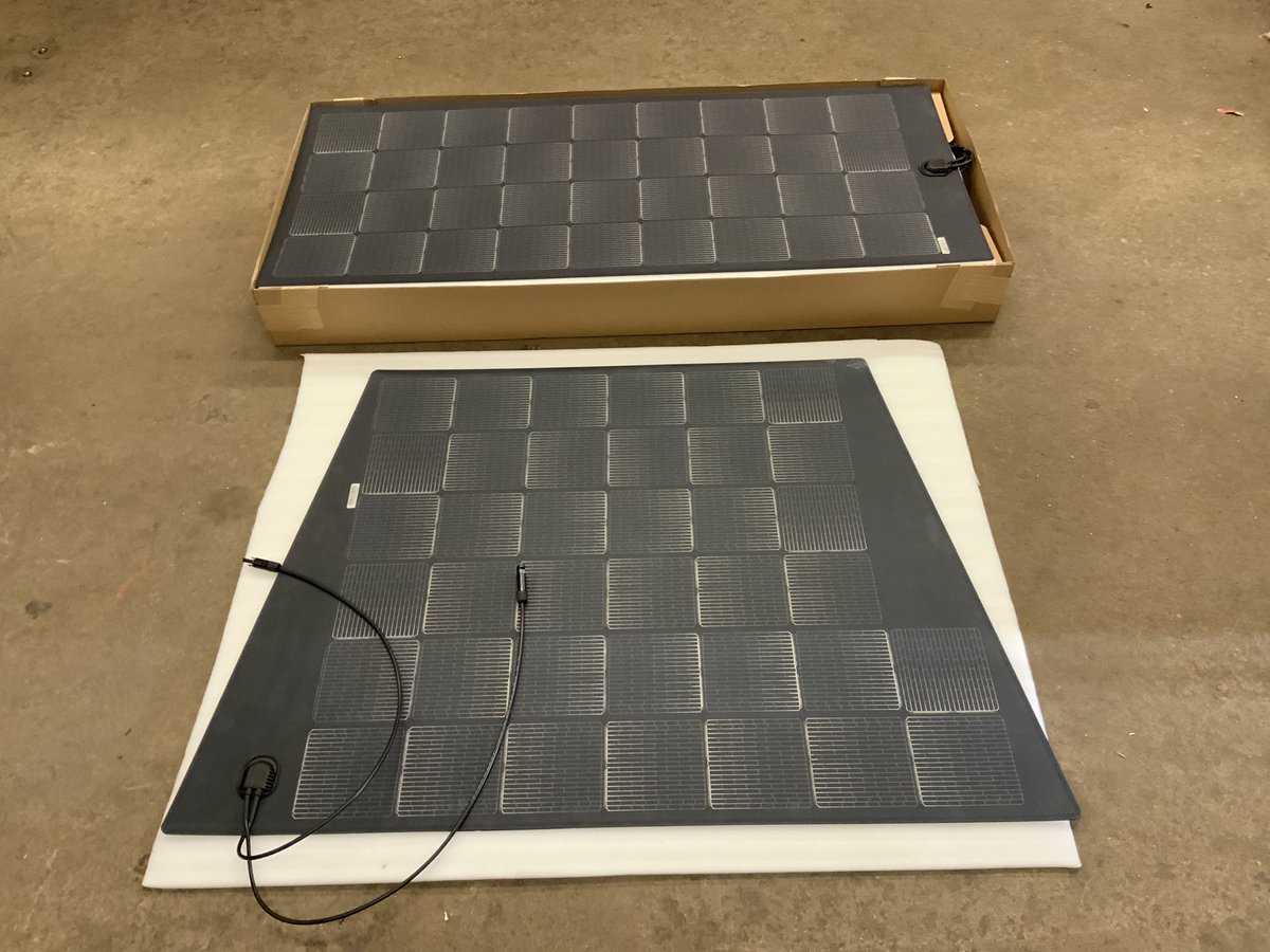 At TTPS in Sidney, OH. for the MerlinSolar installation….getting the trapezoid panel ready for the hood and a couple of rectangular panels for the roof……Some folks will have you believe that solar panels are gimmicks and don’t really help with much of anything. Back in 2019