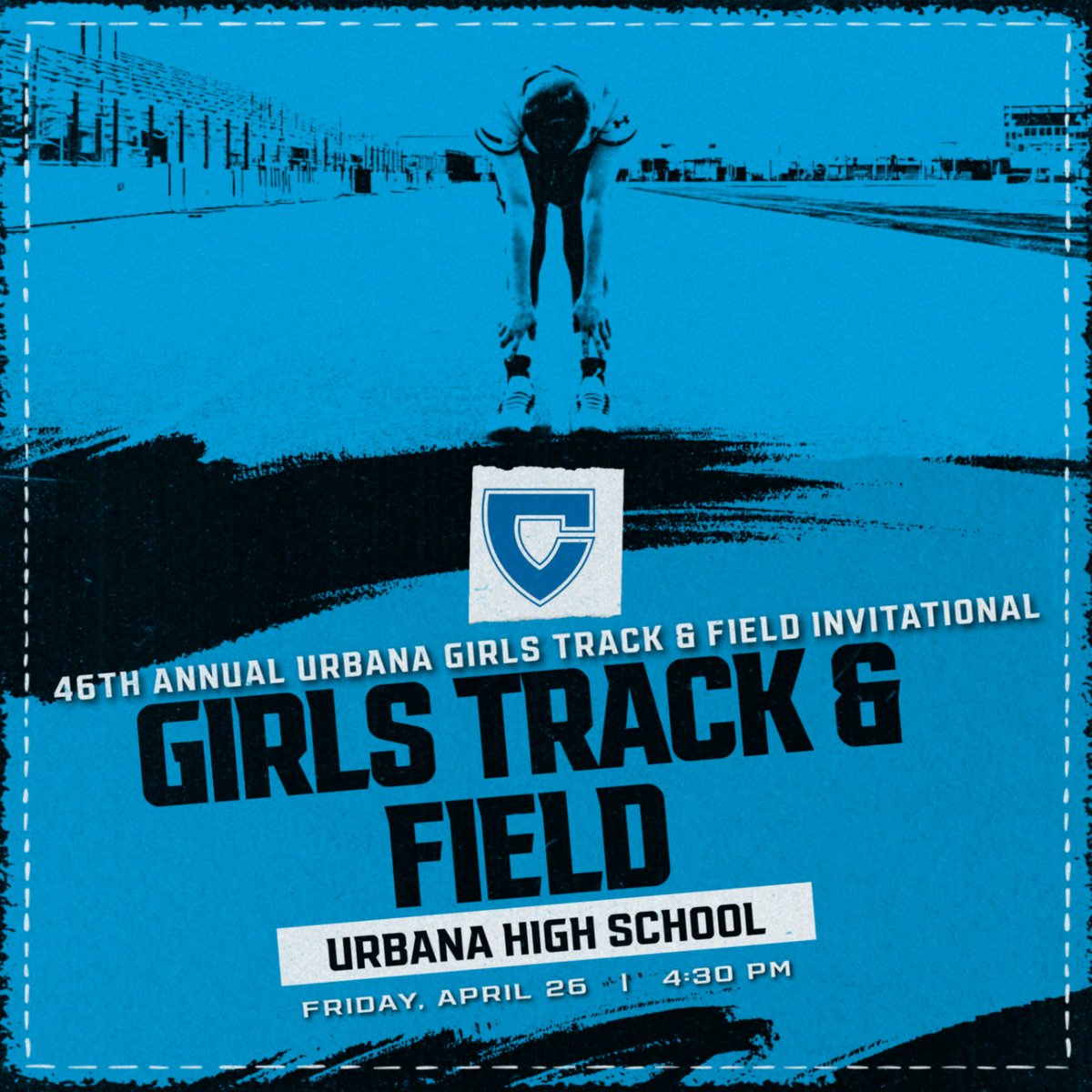 The Girls Track & Field team is in action today as they compete at the 46th Annual Urbana Girls Track & Field Invitational.  Go Chargers!  #IfItAintBlueItAintTrue #FullyCharged