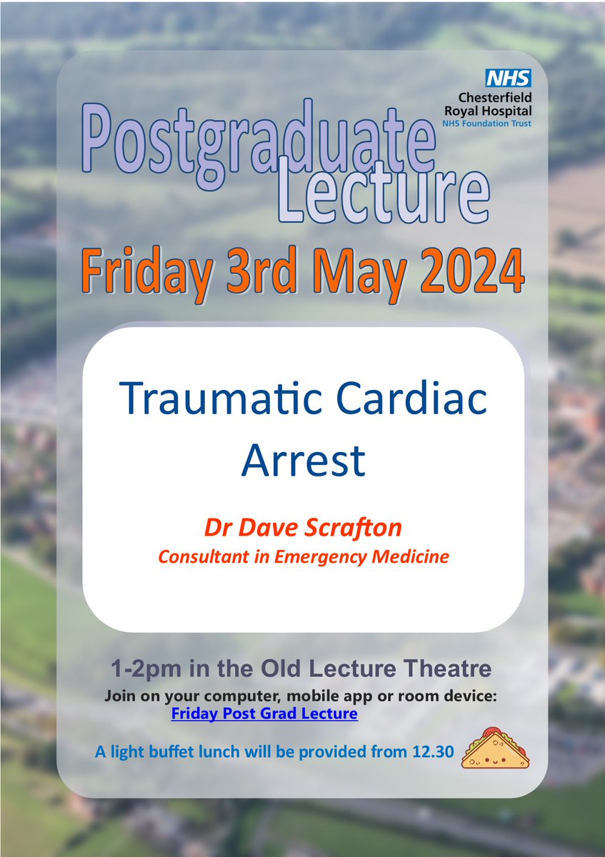 @royalhospital @RoyalPrimary 
Friday Post Graduate Lecture, 3rd May, 1-2pm, The Old Lecture Theatre @davescrafton @CRHMedicineDiv