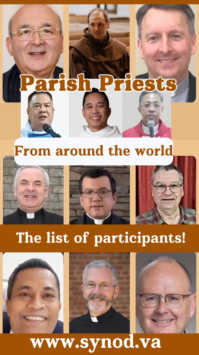 'The world meeting of the parish priests for the synod' is around the corner! Do you know who is coming from your country? Look at the list of participants! 👉bit.ly/44fCe92 #Priests4Synod #parrociperilsinodo #párrocosparaelsínodo #párocosparaosínodo #curéspourlesynode