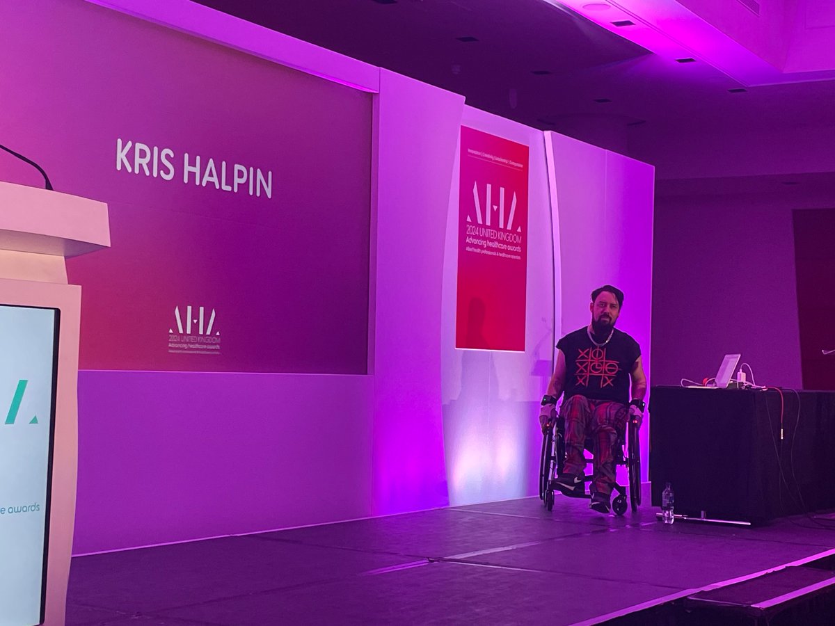 The fabulous @AHAwards compared exquisitely by @EamonnHolmes celebrating the wonder of #AHPs & #HCS With Kris Halpin illustrating the power of technology enabling music, meeting the person where they are, no longer bound by the physics of disability #beautiful thank you