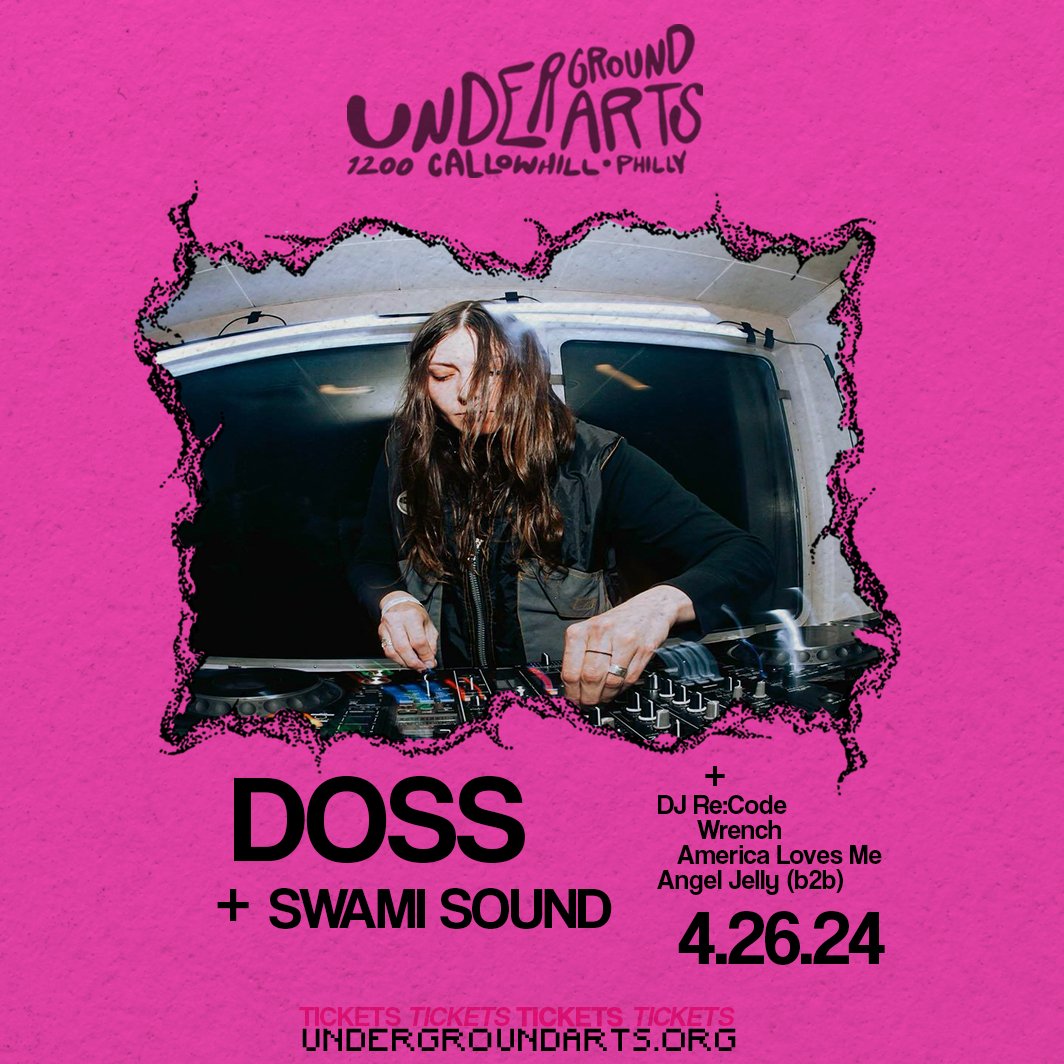 **Tonight @ UA** ★ NYC dreamy-electronic DJ @dossxoxo will be 'On Your Mind' after tonight's show with special guests Swami Sound, DJ Re:Code, Wrench, and America Loves Me x Angel Jelly ★ - Tickets online + at the door : bit.ly/Doss_UA24