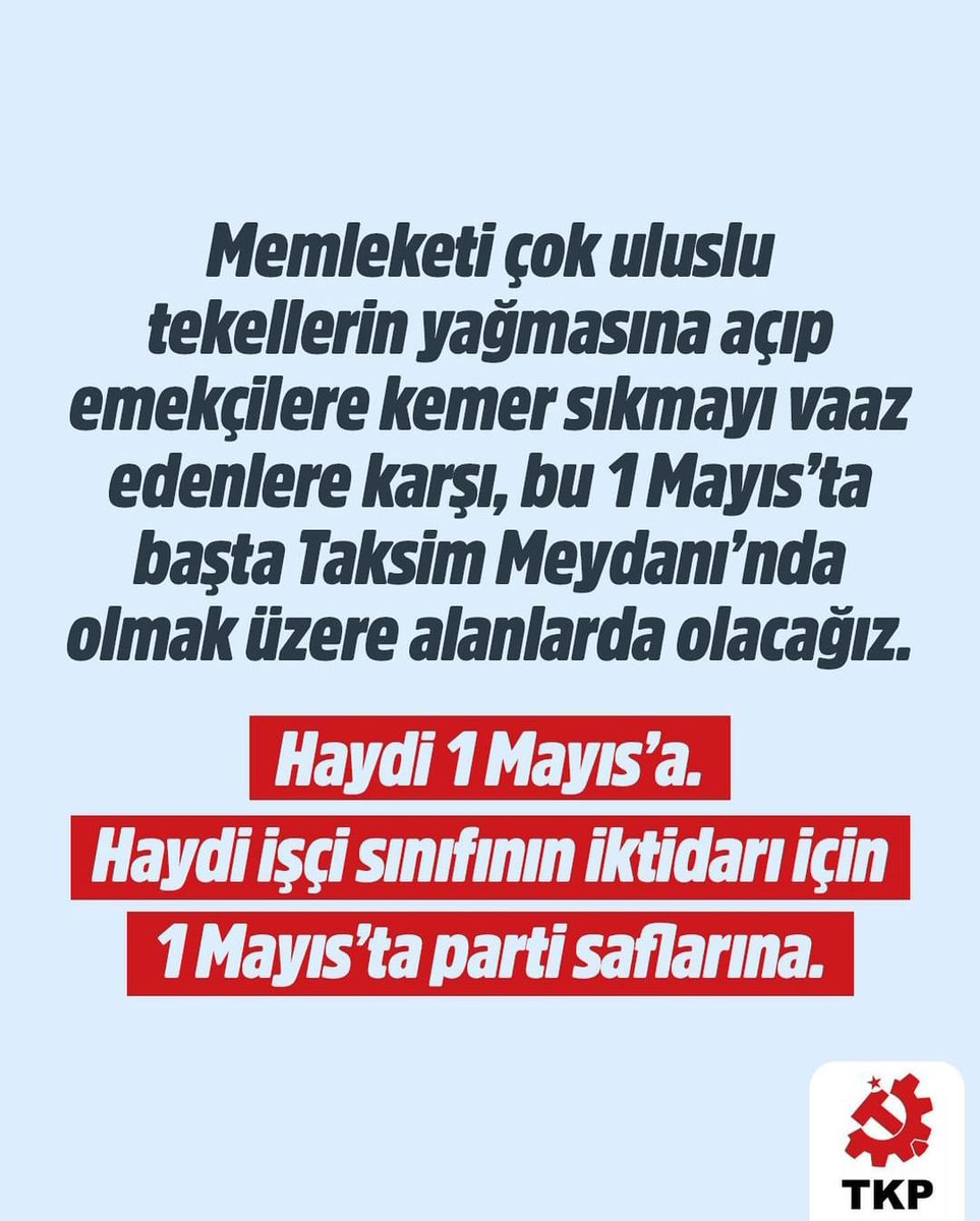1 Mayısta Cumhuriyet meydanındayız..