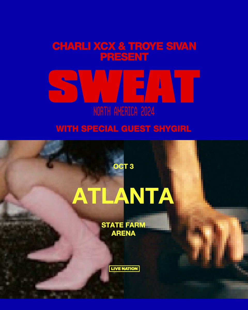 CHARLI XCX & TROYE SIVAN PRESENT: SWEAT. Tickets on sale now➡️ bit.ly/442hEZv