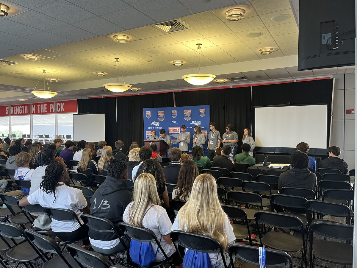 The 2024 NCHSAA Student Leadership Conference is underway this morning!Thank you to @PackAthletics for letting us utilize Townebank Center at Carter-Finley. #NCHSAA #BetterTogetherSince1913