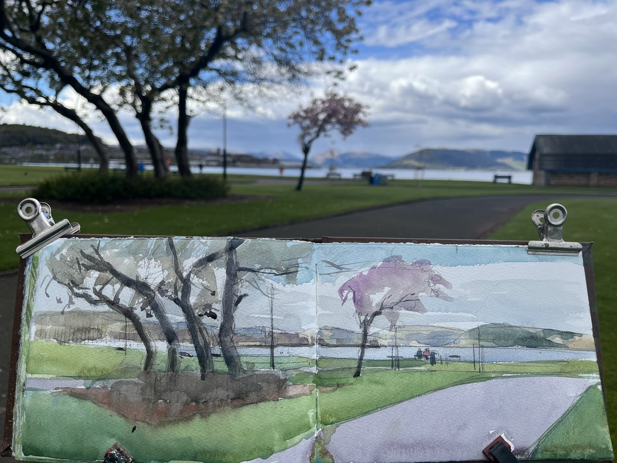 Cherry trees on Battery park