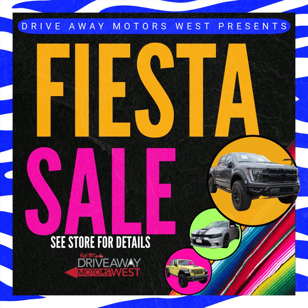 FIESTA IS RIGHT AROUND THE CORNER!
We want you to drive away in style! With huge discounts on our inventory, we'll find your dream vehicle!
Stop by today!
View Inventory:bit.ly/3E23qeM

For more information:
📌-7111 NW Loop 410, San Antonio, TX
📲-(210)-509-1024