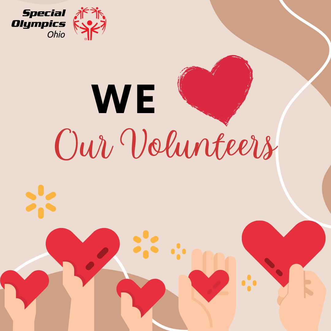 April is National Volunteer Month! We couldn't do all that we do for our athletes without your time and dedication. We are grateful beyond words. We thank you for being a HUGE part of the Special Olympics Ohio community! Sign up to volunteer today: sooh.org/as-a-volunteer/