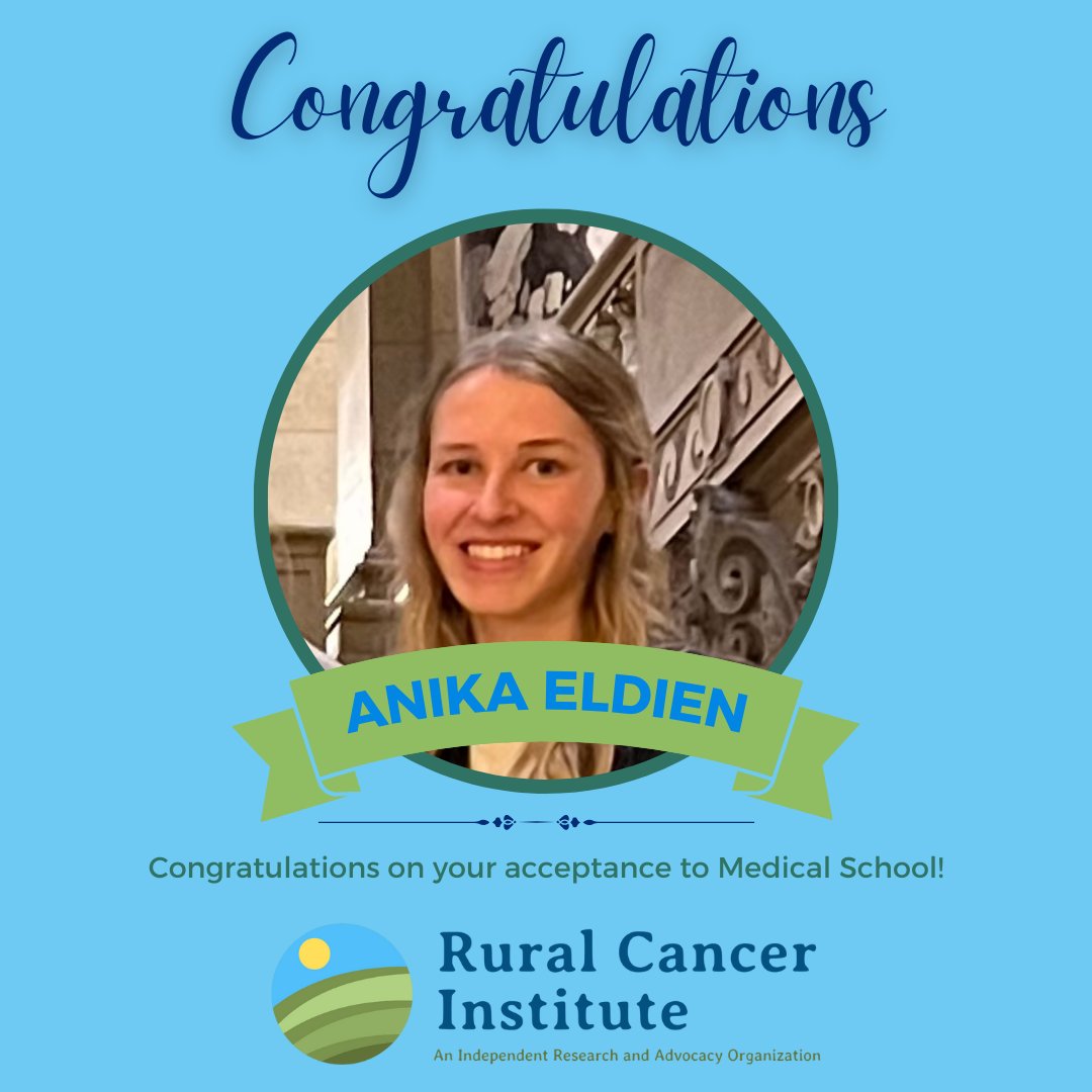 🎉 Exciting news! Anika Eldien, our intern at Rural Cancer Institute, has been accepted into medical school at UMN Duluth! She’s making big strides in rural healthcare. 🌱🩺 Congrats, Anika! #FutureDoctor #RuralHealth