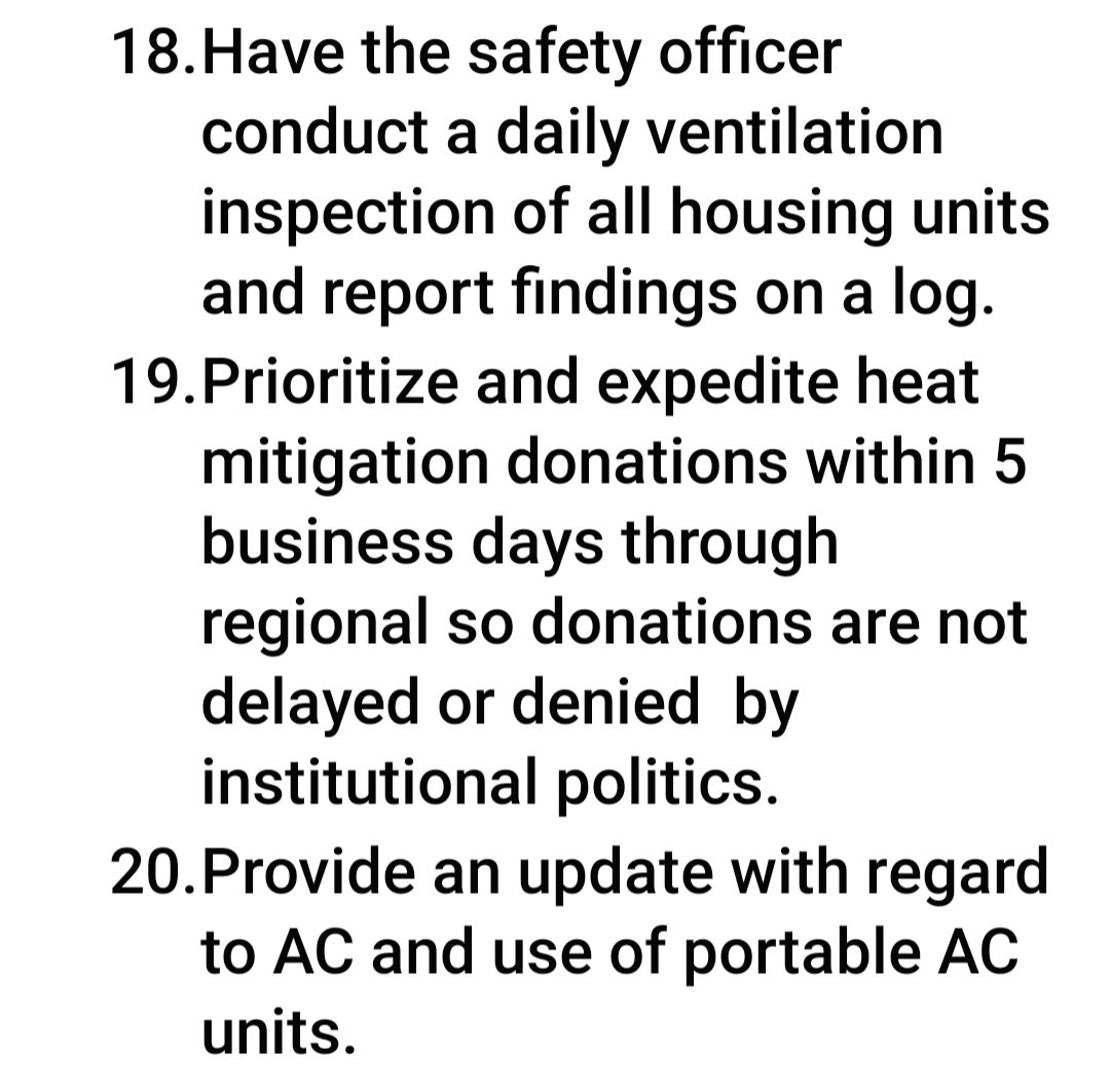lglisa725's tweet photo. 📣, FL!  Everything we r asking for is necessary 4 the physical/mental well-being of yur residents who r paying their debt to society 10X over just by living in these sub-human conditions! Open yur 👀 &amp; ❤️ &amp; 👛 &amp; FIX THIS! #BeatTheHeat #Cookingthemtodeath #FlPrisonReform https://t.co/xLjI8KSEg6