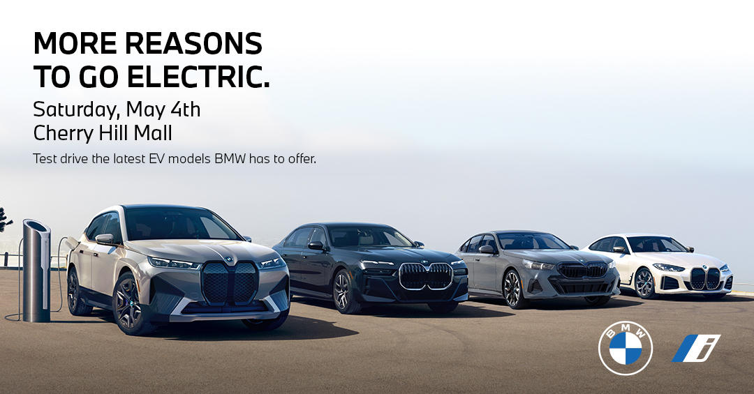 Join us at Cherry Hill Mall on May 4th from 11:00 am - 5:00 pm and feel the force of the future with BMW's electric vehicles. Step into the Ultimate Driving Machine with BMW of Turnersville. #BMWTurnersville #BMW #CherryHill #CherryHillMall #MayThe4th #MayThe4thBeWithYou