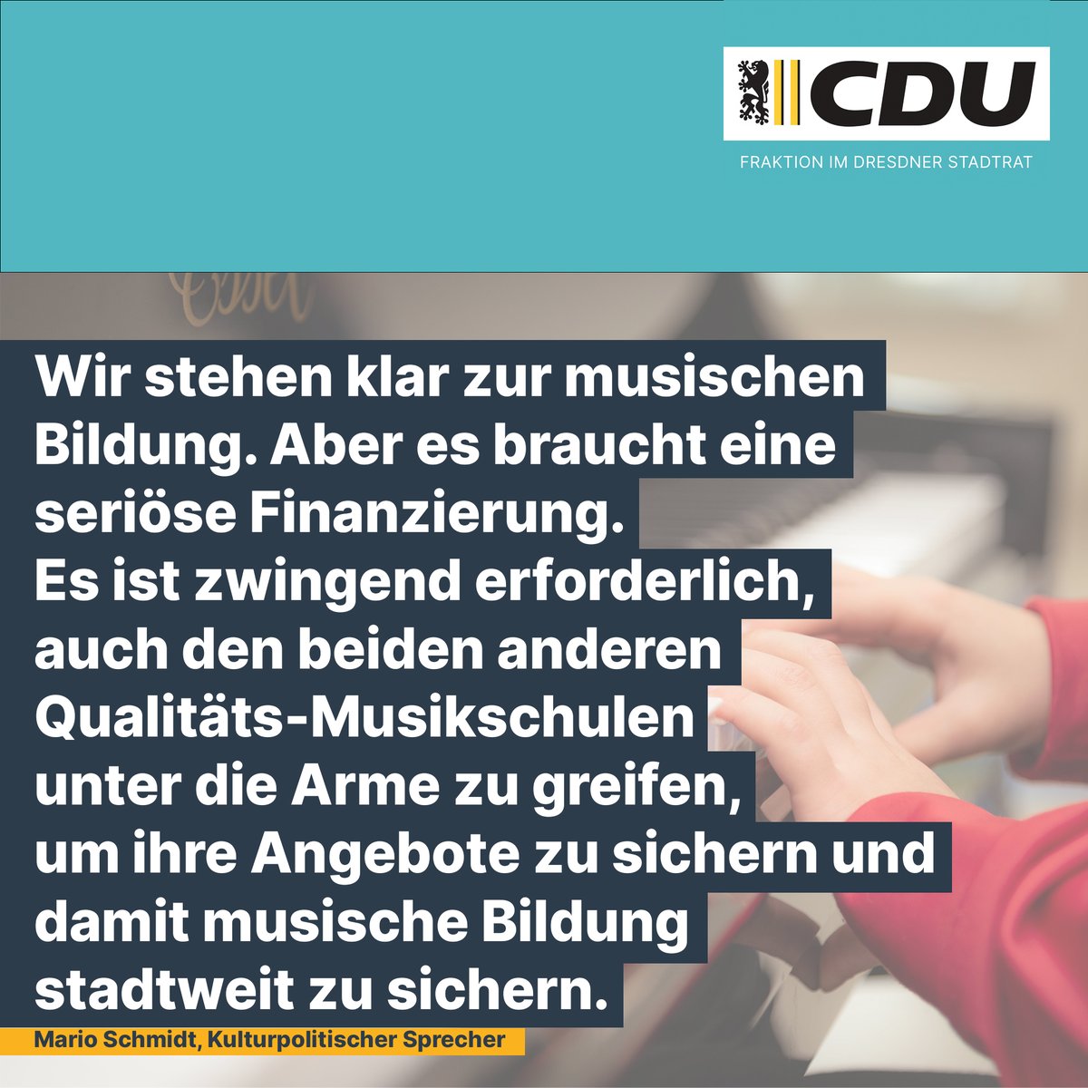 Als CDU stehen wir zum HSKD und zum Erhalt der musischen Ausbildung in unserer Stadt. Von den aktuellen Herausforderungen ist allerdings nicht nur das HSKD betroffen. Vielmehr betrifft das Herrenberg-Urteil alle #Musikschulen gleichermaßen. dresden-cdu.de/aktuelles/2024…