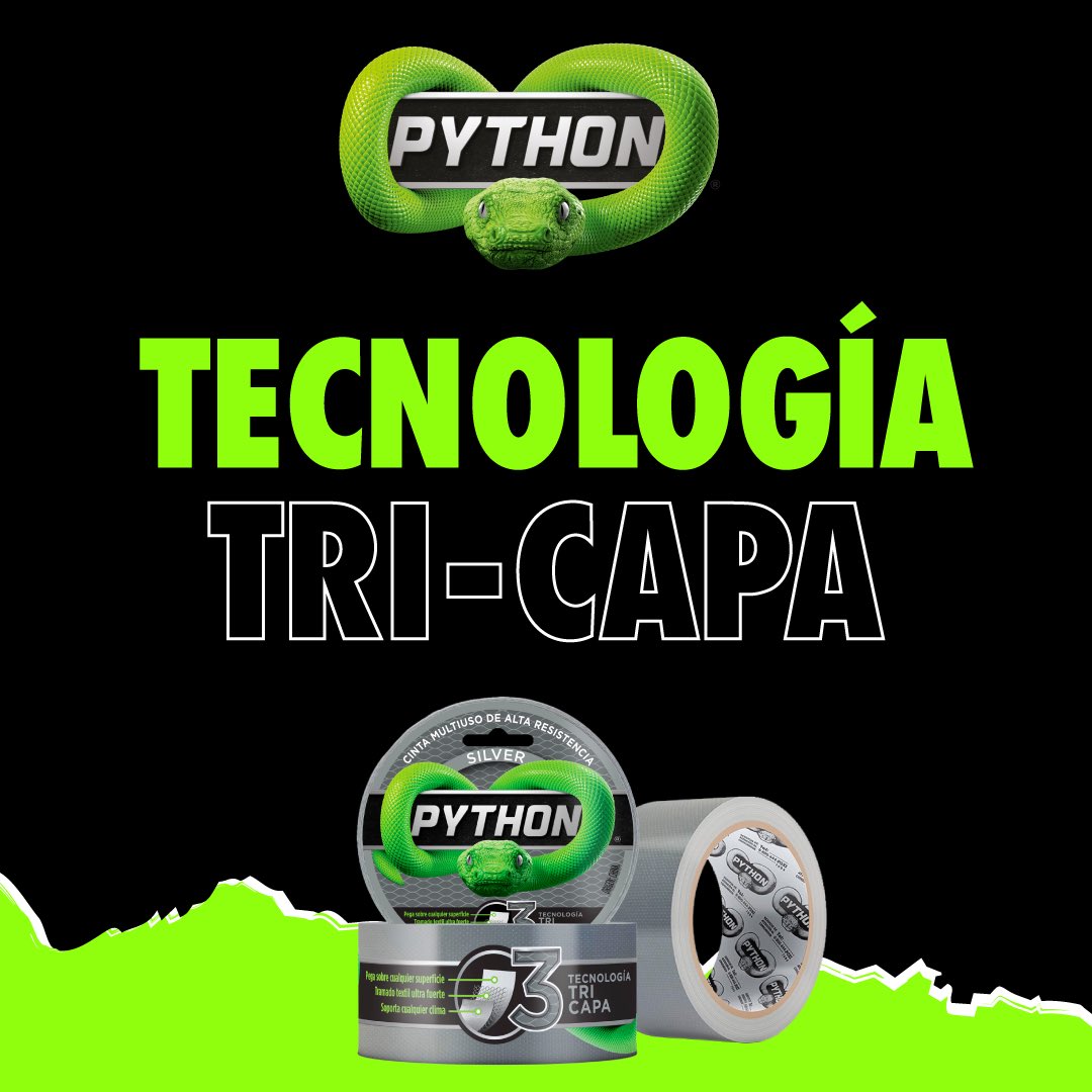 cintaspythonar's tweet image. Cinta Python de alta resistencia con tecnología TRI-CAPA🐍.
Recordá que nuestra cinta multiproposito:
1- Soporta cualquier clima
2- Posee un tramado textil ultra fuerte
3- Pega sobre cualquier superficie 
4- y lo mejor de todo: se corta con la mano🙌🏻
#SumateALaResistencia