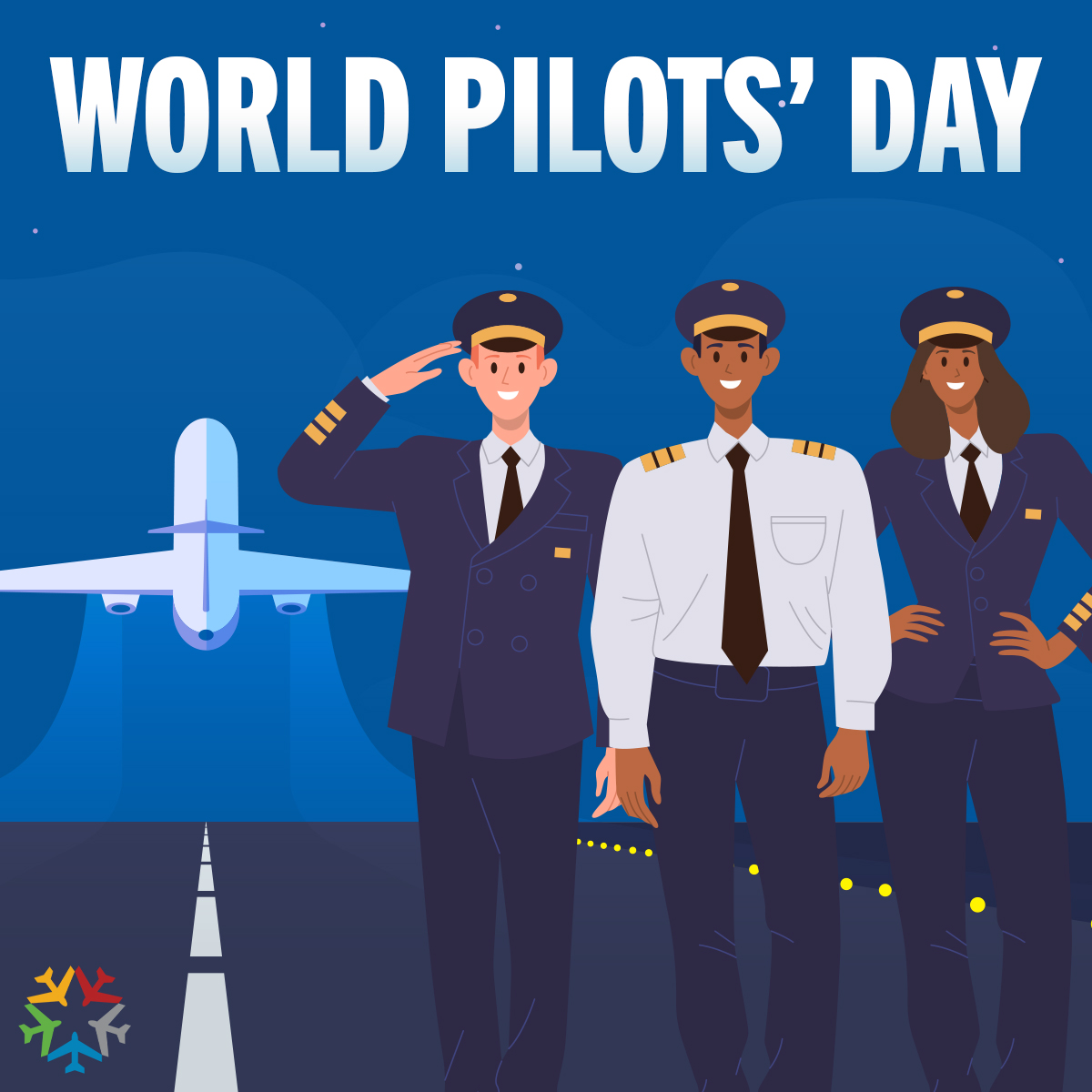 Happy #WorldPilotsDay! Today, we celebrate and thank the pilots who fly more than 2.6 million passengers and 61,000 tons of cargo to their destinations each day! ✈️