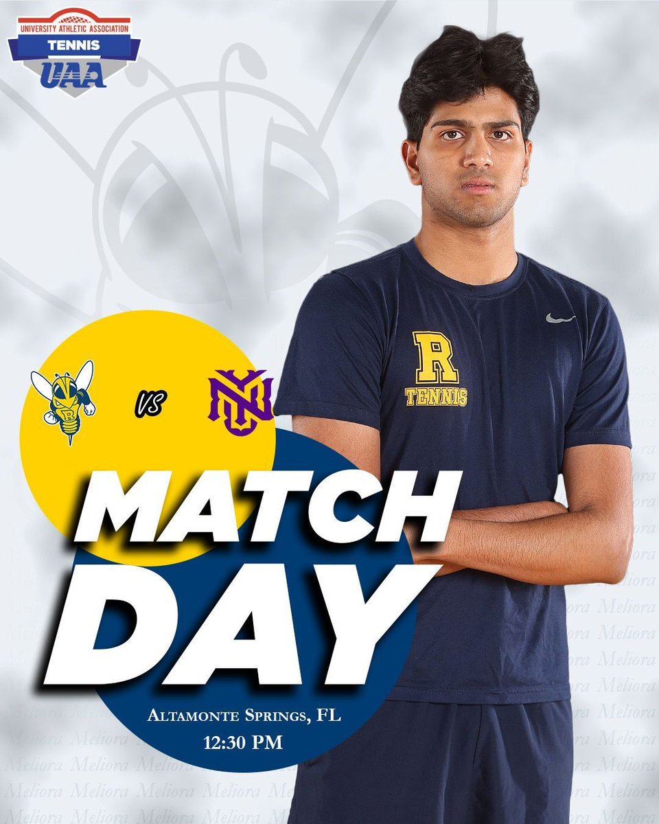 Rochester Athletics (@uofrathletics) on Twitter photo 🎾 IT'S UAA MATCHDAY‼️ 🎾
The <a href="/UR_Tennis/">University of Rochester Tennis</a> men battle the Violets in the UAA Championship Consolation Semifinals!!!!
🆚: #6 NYU
⏰: 12:30 p.m.
📍: Altamonte Springs, FL
📊: buff.ly/3Qjc93a
#GoJackets 🎾 IT'S UAA MATCHDAY‼️ 🎾
The <a href="/UR_Tennis/">University of Rochester Tennis</a> men battle the Violets in the UAA Championship Consolation Semifinals!!!!
🆚: #6 NYU
⏰: 12:30 p.m.
📍: Altamonte Springs, FL
📊: buff.ly/3Qjc93a
#GoJackets