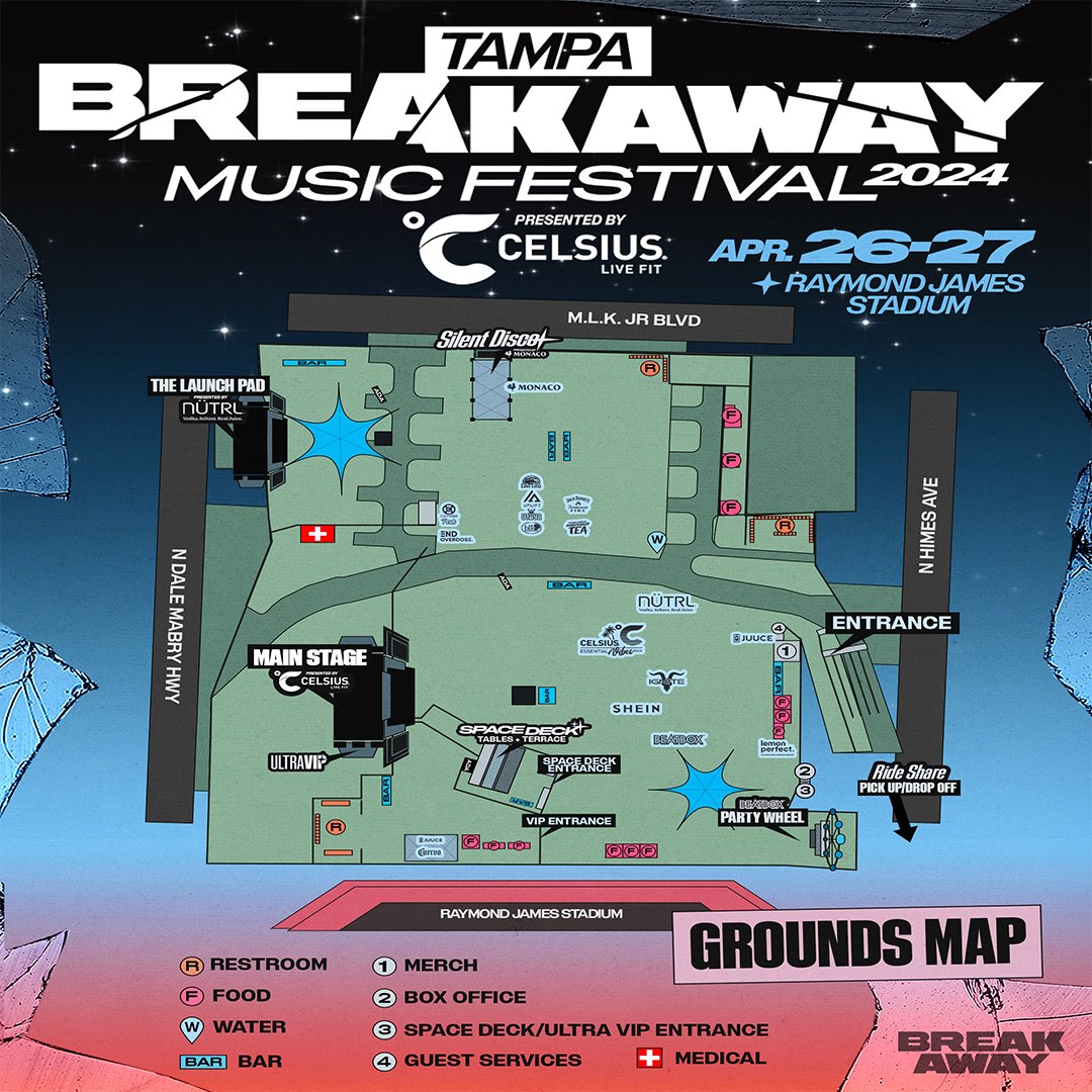 Coming to @BreakawayFest this weekend? Know before you head in all details on parking, permitted and prohibited items, ride share, and more🎧🪩🎶