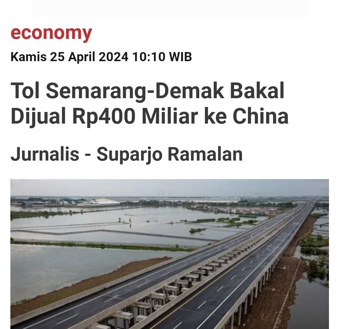 Sedikit demi sedikit, dari tol , bandara, pelabuhan, lama² pulau pulau..