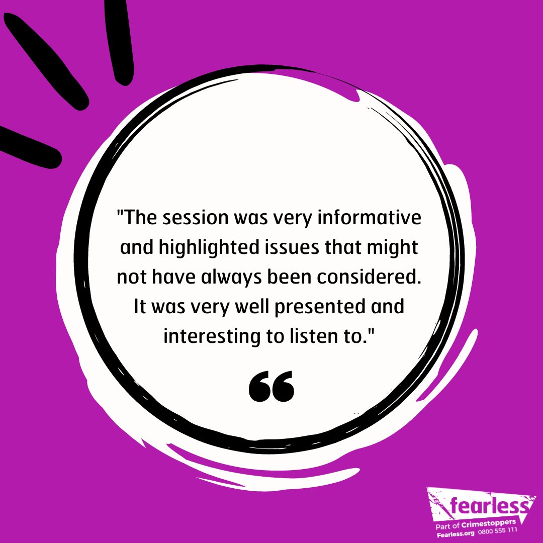 Feedback from our Fearless Outreach sessions. For more information on our Outreach Workers and sessions click here: bit.ly/3Q0cJ6j