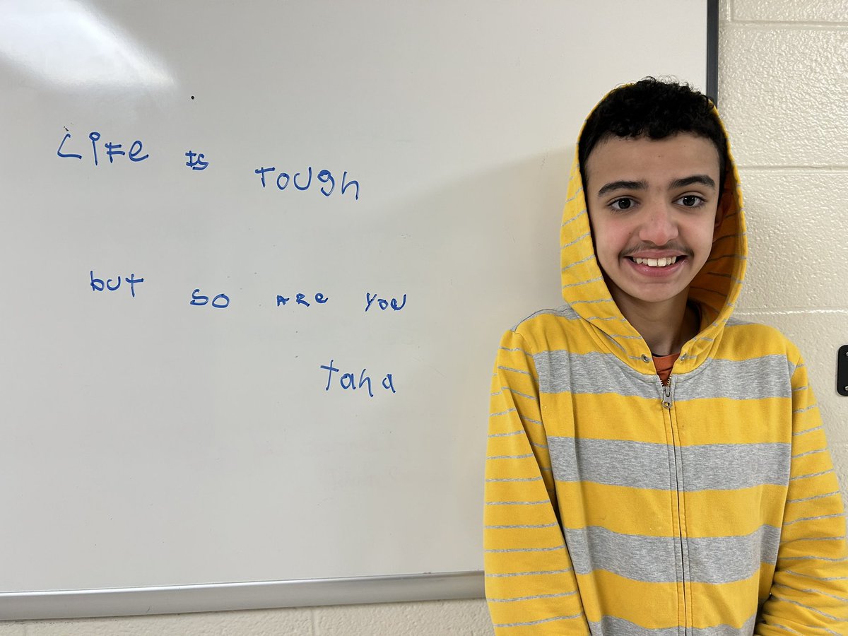 Taha took over the quote of the day board with some great advice ❤️🤍🖤💛 @LDSS_DE