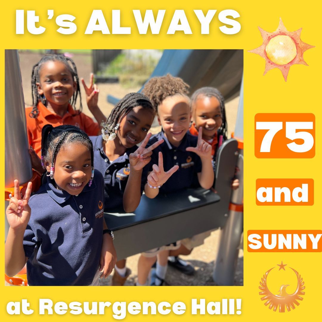 Rain or shine, we'll always have a great time!😎🌞  #75AndSunny #ResurgenceHall #CharterSchool