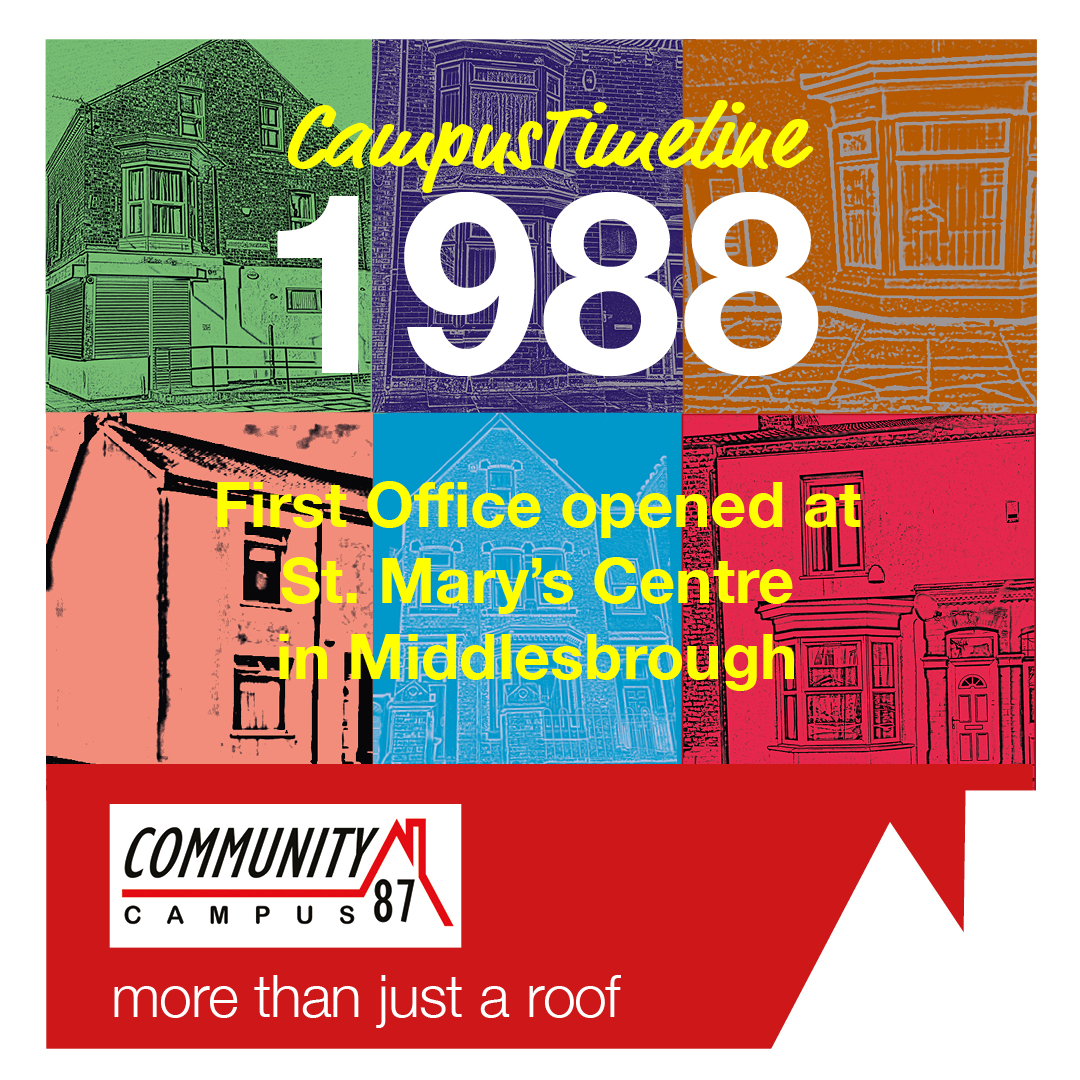 Back in 1988 we opened our first office at St. Mary's Centre in Middlesbrough and we are still there today!
#CampusTimeline #CommunityCampus87 #Teesside