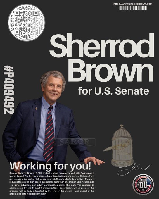 Sherrod Brown has huge battle in Ohio His seat is vital for Dems to keep majority in Senate Red state has re-elected him twice since 2006 It must do so again Brown is a fighter for Ohio & all of US He deserves our support #Allied4Dems #ProudBlue #DemVoice1 #Fresh #DemsUnited