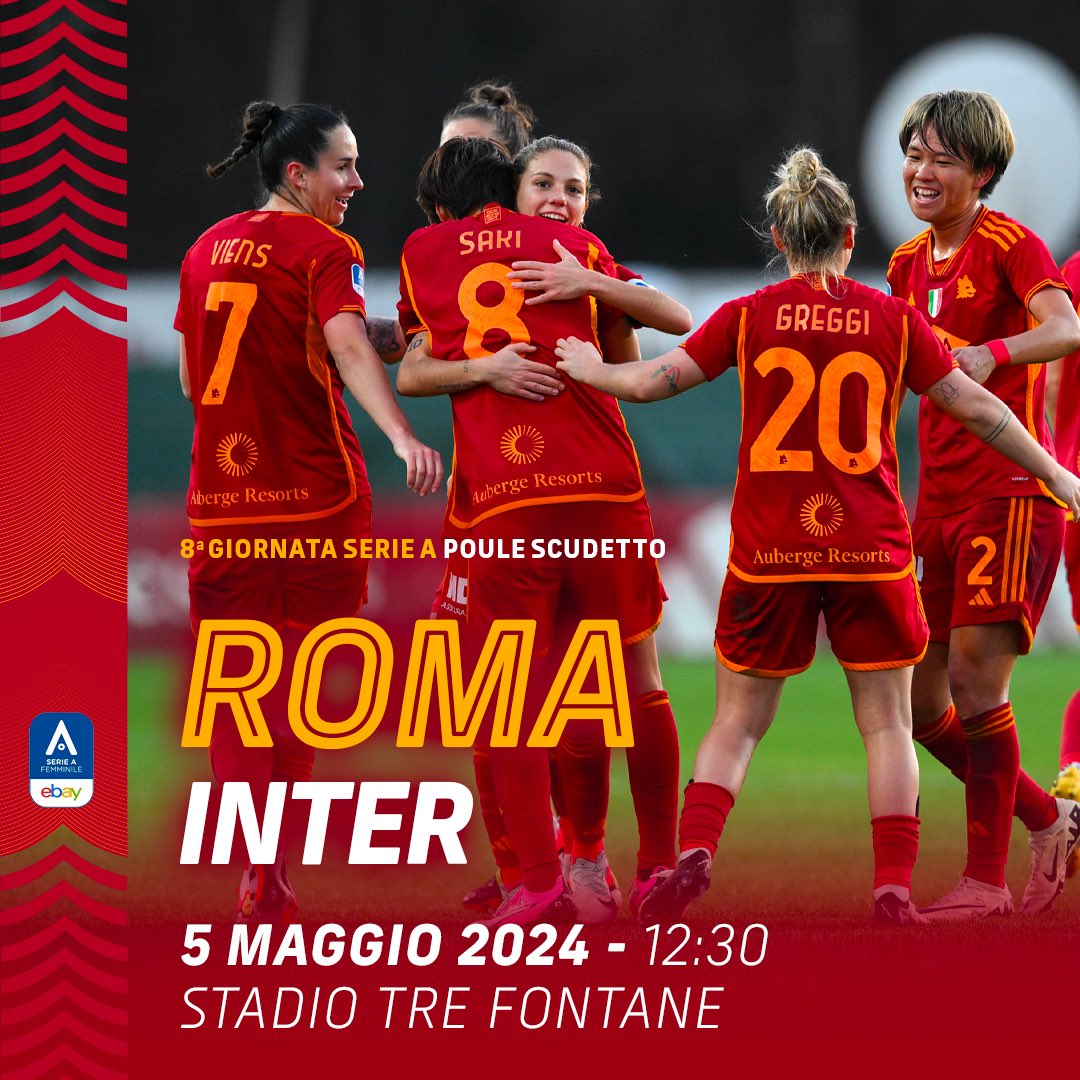 🏟️ Hai già preso il tuo biglietto per #RomaInter?

🎟️ asroma.com/it/biglietti/

#ASRomaFemminile