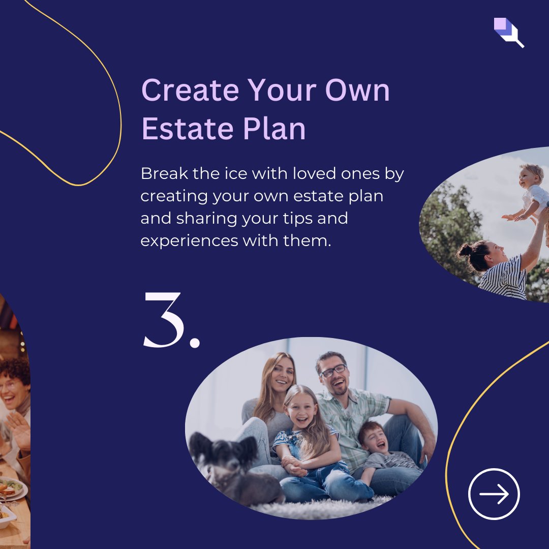 Here are some conversation starters to get your loved ones talking about making a Will!✍️

Click this link to get started!: fastwill.com

#estateplanning #FinancialPlanning #fastwill #RetirementPlanning #estateplan #Conversation