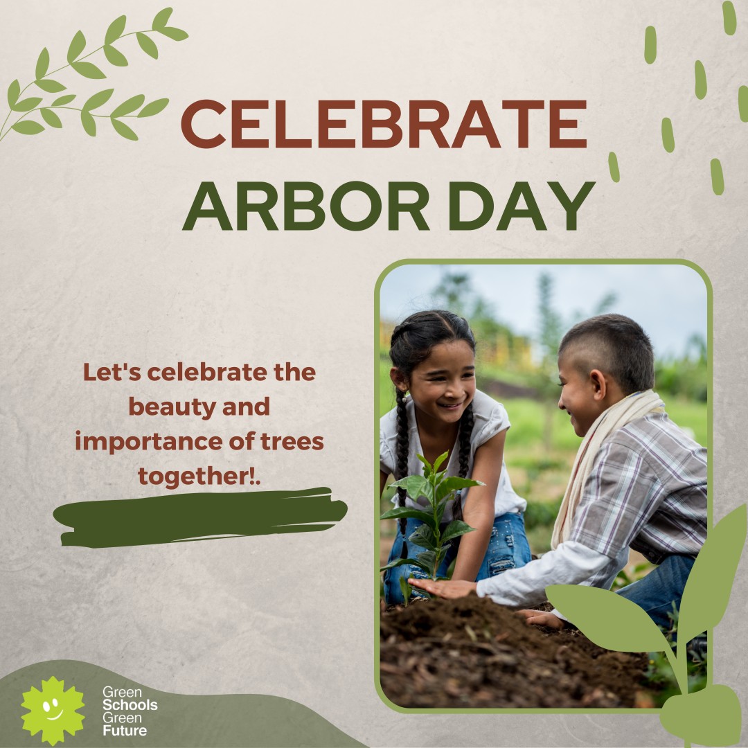 Happy Arbor Day from Green School Green Future! 🌳 Today, we're celebrating the beauty of trees and their vital role in our ecosystem. 🏞️
Join us in planting seeds of change for a greener, more sustainable future. 
#ArborDay #GreenSchoolGreenFuture #PlantingForTomorrow #GreenLove